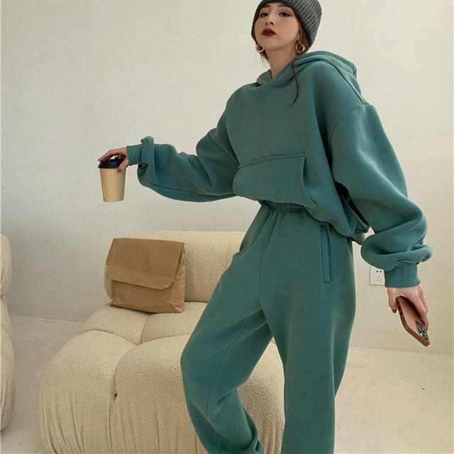 Bluza damskiego polaru z kapturem - casual, sportowa, pullover, 100% bawełna - tanie ubrania i akcesoria