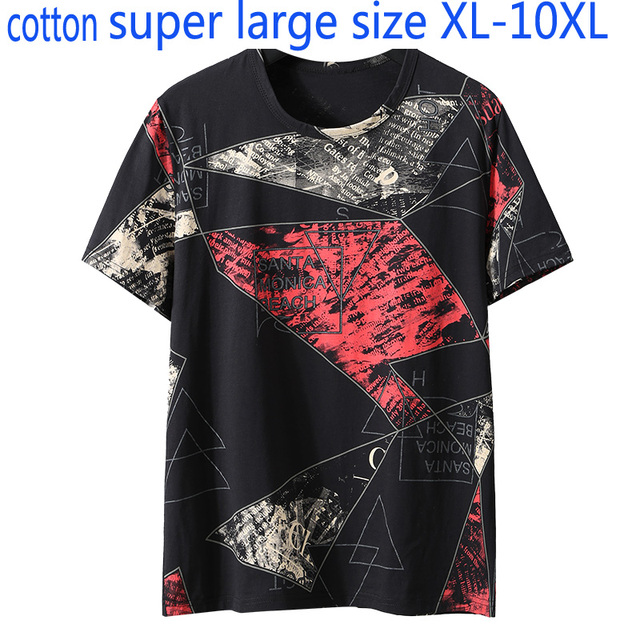 Męska koszulka o krótkim rękawie, luźny fason, wysoka jakość, super duży rozmiar XL-10XL, bawełniana, dekolt O-neck, nowość 2020 - tanie ubrania i akcesoria