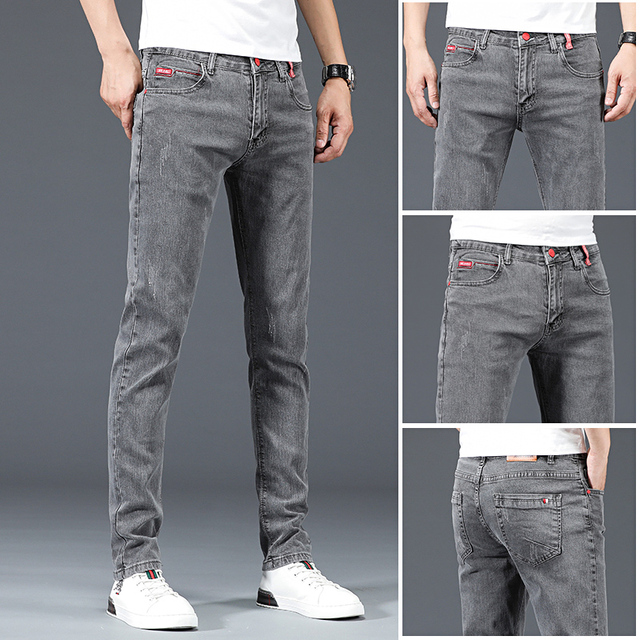 Nowe męskie jeansy w 4 kolorach, idealne na wiosnę i jesień. Elastyczne i wąskie spodnie dżinsowe z bawełną. Stylowe dżinsy męskie w koreańskim stylu - tanie ubrania i akcesoria