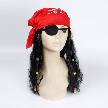 Piracka peruka Jack Sparrow z akcesoriami do cosplayu - dla dzieci i dorosłych