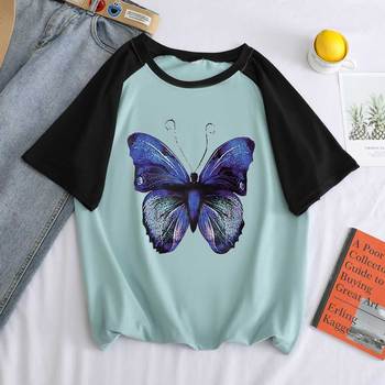 Koszulka damska z nadrukiem topowym w stylu koreańskiej mody - Lato kobiet - Zwierzaki, kwiaty i motyle - Kolorowe połączenie - Casual trendy - Wygodny i modny sweter