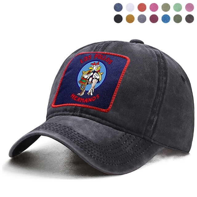 Unisexowa czapka z daszkiem Los Pollos Hermanos w niskim profilu, idealna na lato - tanie ubrania i akcesoria