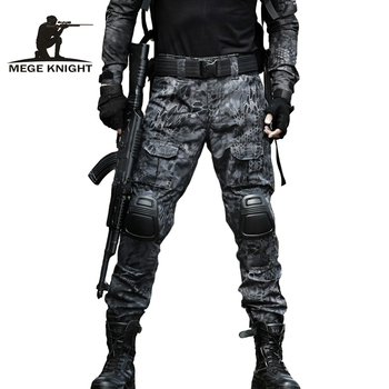 Kamuflażowa odzież taktyczna MEGE 12 kolorów: spodnie wojskowe z ochraniaczami na kolana, przeznaczone do armii, Airsoftu i Paintballa
