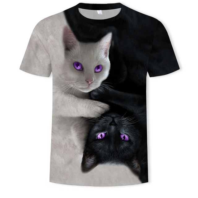 Pikantne polo ze zwierzęcym logo kotów – letnia moda w Europie! - tanie ubrania i akcesoria
