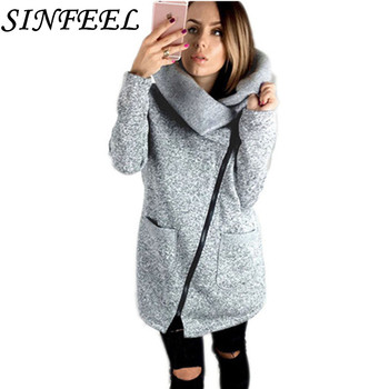 Kurtka damska SINFEEL S-5XL jesień 2018, rozmiar plus, casualowy płaszcz z suwakiem, dostępny w różnych rozmiarach i kolorach
