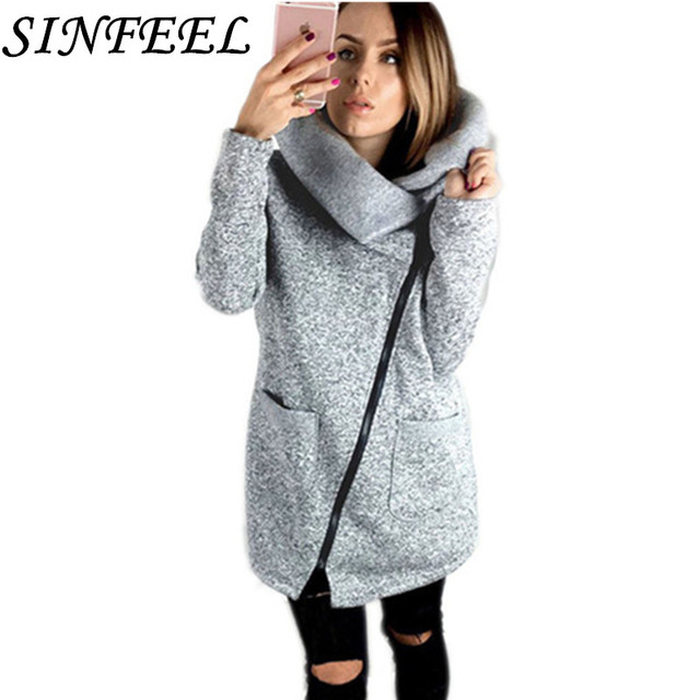 Kurtka damska SINFEEL S-5XL jesień 2018, rozmiar plus, casualowy płaszcz z suwakiem, dostępny w różnych rozmiarach i kolorach - tanie ubrania i akcesoria