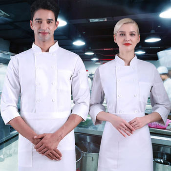Lekka unisexowa koszula szefa kuchni z długim rękawem i oddychającą kieszenią - idealna do gotowania w restauracji i kawiarni dla mężczyzn i kobiet