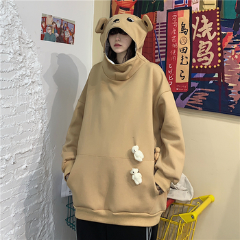Bluza z kapturem Harajuku Style Plus Velvet - Sweter Kobiet 2021, Hip Hop, Funny Fashion, Luźna i Ciepła