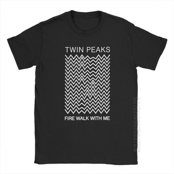 Męska koszulka Twin Peaks Fire Walk Me z krótkim rękawem - stylowy top z oczyszczonej bawełny i dekoltem O Neck