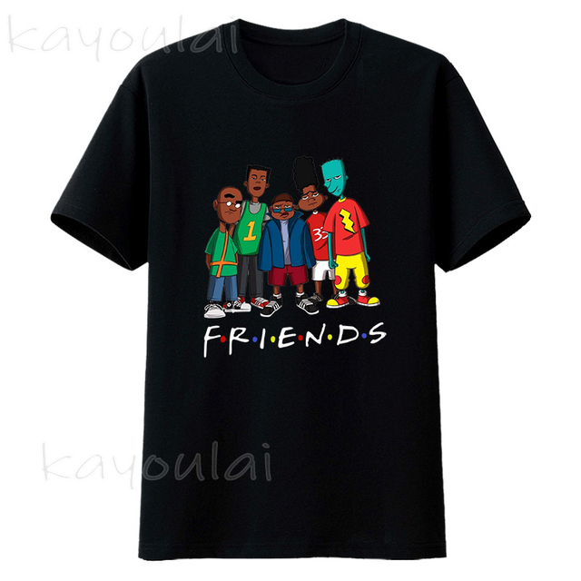 Koszulka męska z motywem programu telewizyjnego - moda 2021 - czarni przyjaciele - 100% bawełna - tanie ubrania i akcesoria