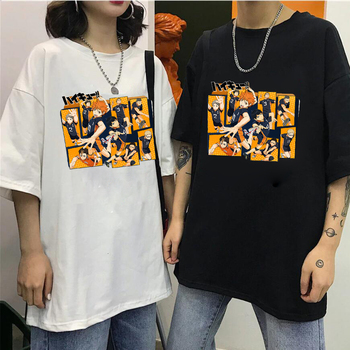 Unisexowa koszulka Haikyuu Harajuku Anime Tokio Ghul Ken Kaneki Hip Hop z dekoltem w kształcie litery T lato męskie bawełniane topy