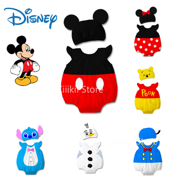 Kombinezon noworodkowy dla chłopca Disney Minnie Mickey Stitch Donald lato - czapka