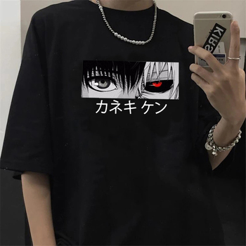 Japońska koszulka męska Tokyo Ghoul z nadrukiem Kaneki Ken Y2k - trendy lato 90s