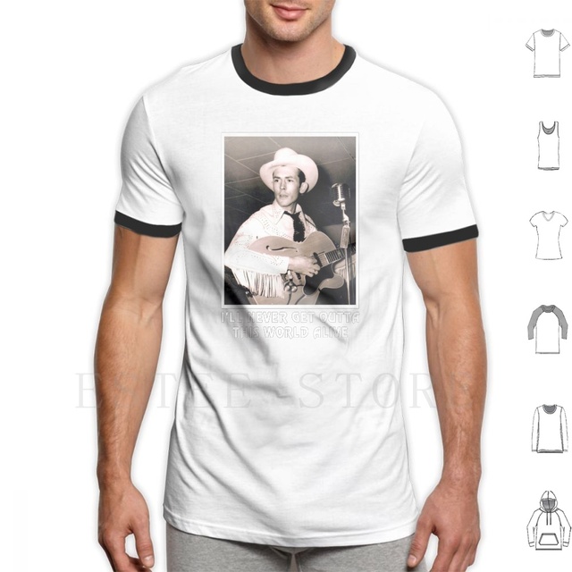 Koszulka męska DIY Hank Williams z piosenkami Hillbilly - tanie ubrania i akcesoria
