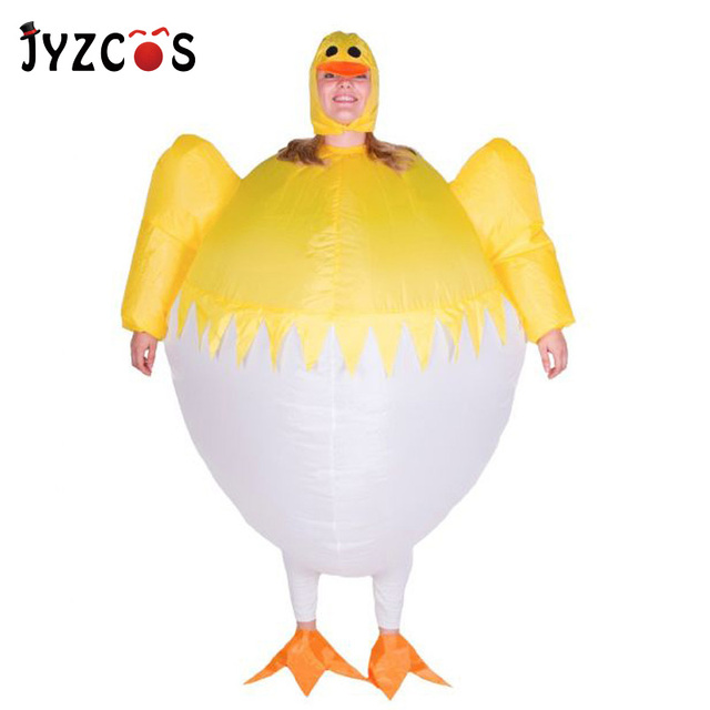 Kostium nadmuchiwany żółtego kurczaka dla dorosłych - idealny na Halloween, karnawał, gry i Cosplay - tanie ubrania i akcesoria