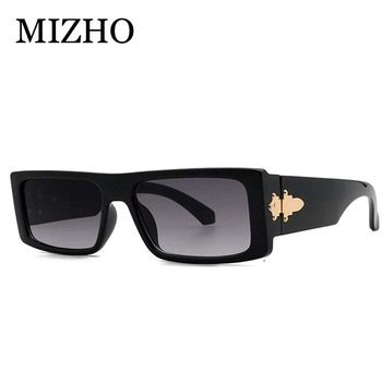 Czarne okulary przeciwsłoneczne damskie MIZHO 2022 - projektant Retro, ramka prostokątna, przezroczyste, UV400, unisex