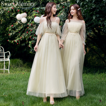 Sukienka koktajlowa Plus z lekkiego materiału, rozmiar XL, elegancka i długa, w kolorze szampana - Sweet Memory