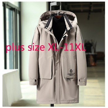Nowość: Super duży, luźny i ocieplany płaszcz zimowy z grubej bawełny, rozmiar XL-11XL