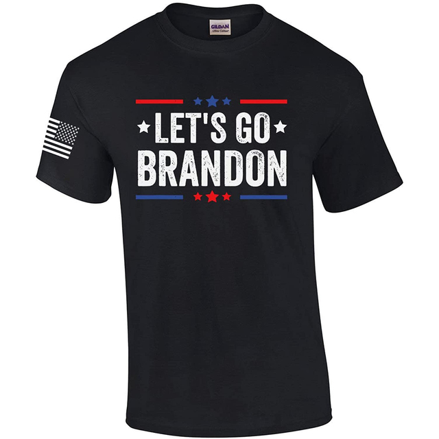 Ponadgabarytowy unisex T-Shirt z krótkim rękawem z patriotycznym nadrukiem Brandon, wykonany z 100% bawełny - tanie ubrania i akcesoria