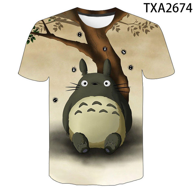Letnia koszulka 3D Totoro dla mężczyzn, kobiet i dzieci w stylu Streetwear - tanie ubrania i akcesoria
