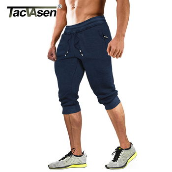 TACVASEN 3/4 spodenki męskie z bawełny Capri - idealne na bieganie, treningi i casualowe stylizacje