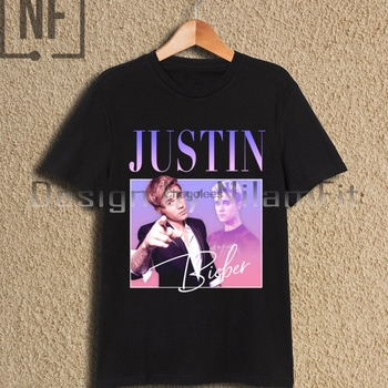 Koszulka unisex z hołdem dla Justina Biebera z lat 90. w stylu vintage retro - rozmiar RO 21