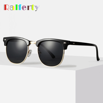 Męskie okulary przeciwsłoneczne Ralferty Retro 2019 uv400 nit kwadratowe czarne kolorowe X828
