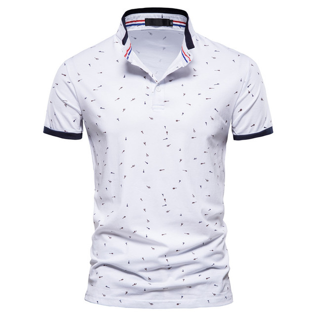 Męska koszulka polo NEGIZBER Casual Slim Fit wysokiej jakości z nadrukami w stylu letnim - nowa, klasyczna bawełniana odzież z kołnierzykiem stójka - tanie ubrania i akcesoria