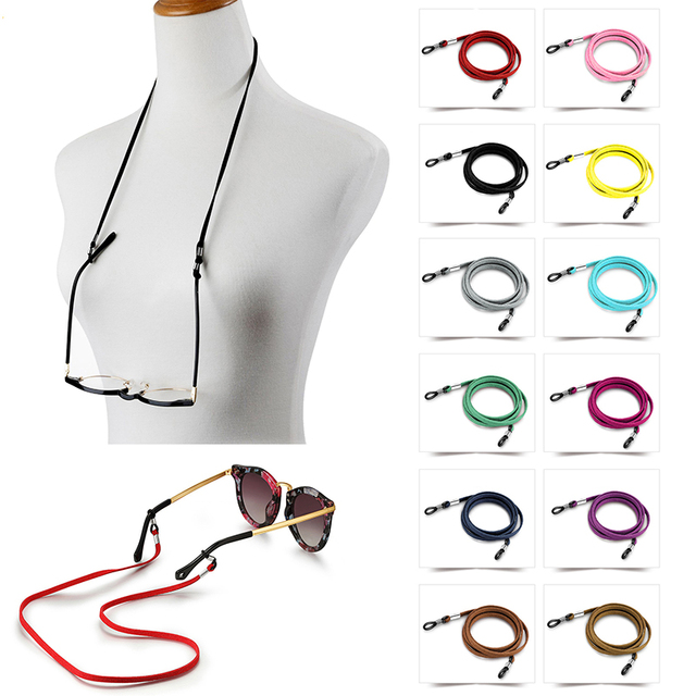 Kolorowy pasek do okularów z imitacji zamszowej - antypoślizgowe smycze na szyję, uchwyt do okularów - tanie ubrania i akcesoria
