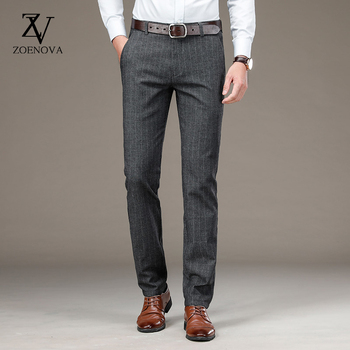 Męskie spodnie Business Casual z długimi nogawkami wiosna/jesień – elastyczne, formalne, proste, rozmiar 29-40
