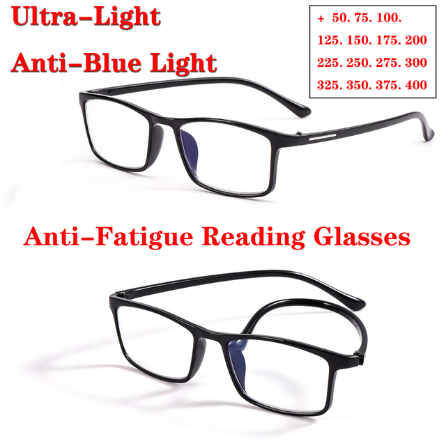Ultralekkie TR90 Anti-Blue Light Okulary do Czytania Unisex +50-325 - tanie ubrania i akcesoria