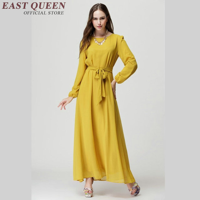 Nowa sukienka dla muzułmańskich kobiet - długa i elegancka abaya AA837 - tanie ubrania i akcesoria