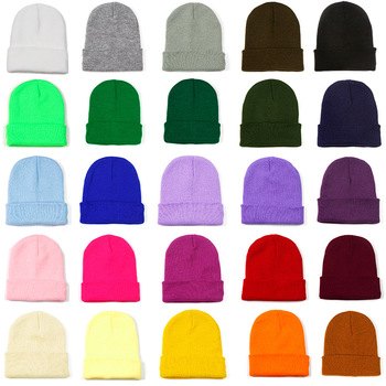 Zimowa czapka fluorescencyjna unisex z dzianiny - idealna na jesień i zimę dla dzieci i dorosłych na nowy rok