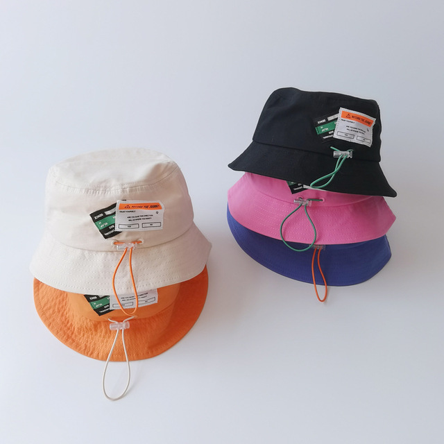 Wiosenny dziecięcy kapelusz rybaka z prostymi literami - dla chłopców i dziewczynek, w różnych rozmiarach, z ochroną przeciwsłoneczną i dodatkową specjalną torbą ze sznurkami - tanie ubrania i akcesoria