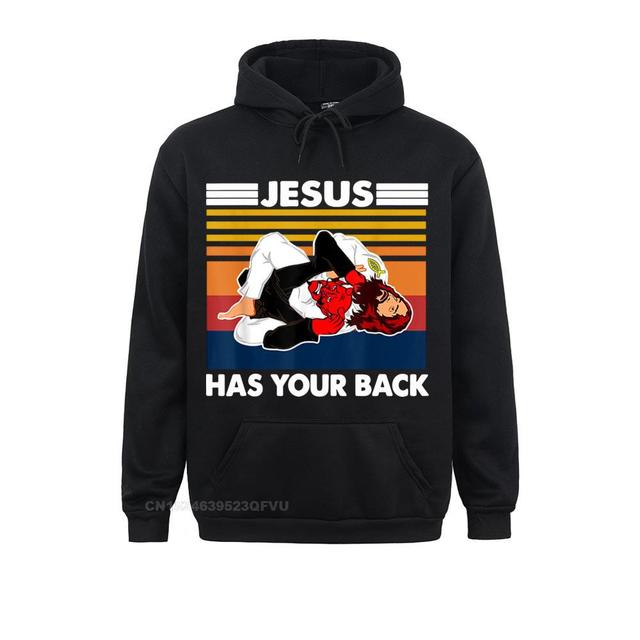 Bluza Jiu Jitsu Jesus  Jezus na twoim plecach Męskie Dni Ojca Vintage Streetwear - tanie ubrania i akcesoria