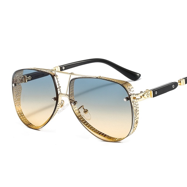 Okulary przeciwsłoneczne owalne wytłaczane 2022 dla mężczyzn i kobiet - luksusowa marka, metalowe oprawki ze stopu, wszystkie okulary Fitness UV400 - tanie ubrania i akcesoria