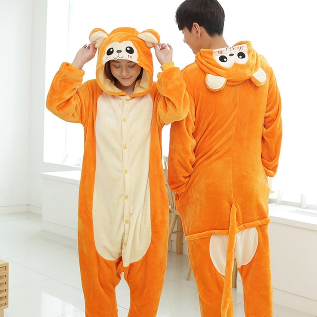 Kigurumi kostium małpa dla dorosłych z kapturem - zwierzaki w stylu anime - tanie ubrania i akcesoria