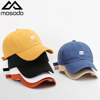 Czapka baseballowa męska Mosodo m-letter z miękkiej bawełny, uniwersalna, haftowana, zakrzywiona, top kapelusz przeciwsłoneczny rondo, moda prosta damsko-męska, do koszykówki