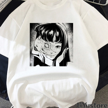 Koszulka damska Junji Ito 2021 - Horror komiksy, Streetwear Harajuku, koszulka Tumblr Grunge