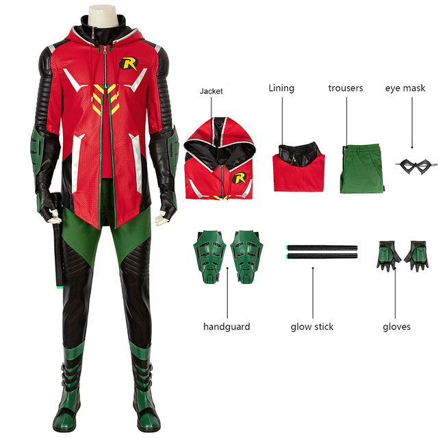 Kostium Robin Gotham Knights Cosplay - fajny strój bojowy Bat Boy - tanie ubrania i akcesoria