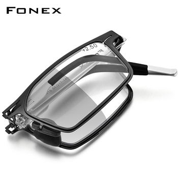 Okulary do czytania FONEX fotochromowe szare, blokujące niebieskie światło, składane, bezśrubowe, model LH015, dla mężczyzn i kobiet, nowość 2021