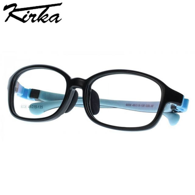 Kirka TR90 - lekkie owalne okulary korekcyjne dla dzieci, ramka 6 kolorów - dziewczęce i chłopięce oprawki optyczne dla najmłodszych 9006 - tanie ubrania i akcesoria
