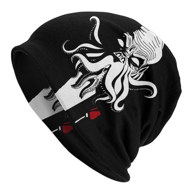Czapka zimowa Cthulhu Bonnet Homme - ciepła dzianinowa czapka dla mężczyzn i kobiet z motywem ośmiornicy H.P. Lovecraft - tanie ubrania i akcesoria