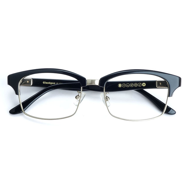 Okulary optyczne męskie z czarnymi/szarymi/hawana okami octanowymi - tanie ubrania i akcesoria