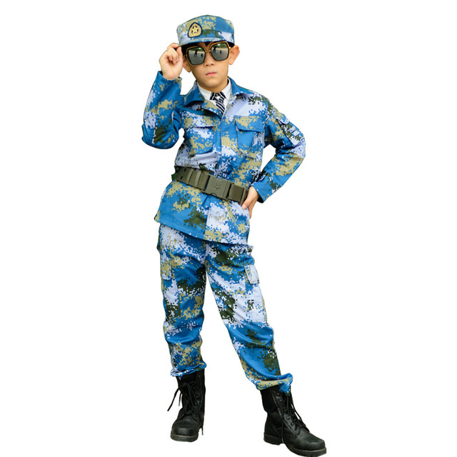 Chłopiec w mundurze wojskowym - armia Cosplay - kamuflaż - walka - trening - kurtka taktyczna - garnitur polowanie - tanie ubrania i akcesoria