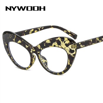 NYWOOH okulary korekcyjne Retro kocie oko z niebieskim światłem dla kobiet