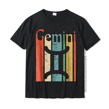 Funny Vintage Style Koszulka Gemini Zodiac z nadrukiem - Najnowsza męska koszulka z bawełny