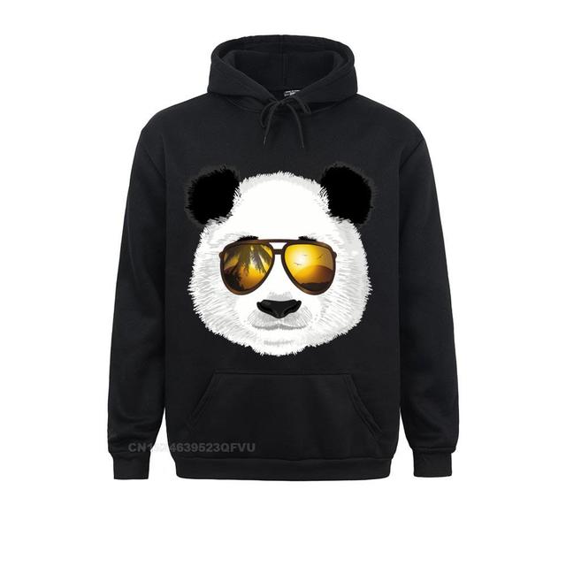 Płaszcz Panda: klasyczne bluzy męskie z nadrukiem zwierząt, idealne na plażę, z przyciemnionymi okularami przeciwsłonecznymi, w stylu chińskiej kreskówki - tanie ubrania i akcesoria