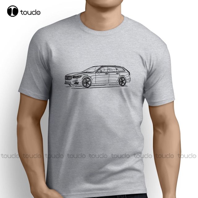Koszulka męska klasyczna z motywem Stranger Things inspirowana samochodem V90 R 2016 - tanie ubrania i akcesoria