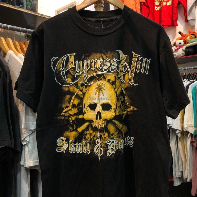 Koszulka męska z czaszką i kośćmi Cypress Hill z lat 90 - tanie ubrania i akcesoria